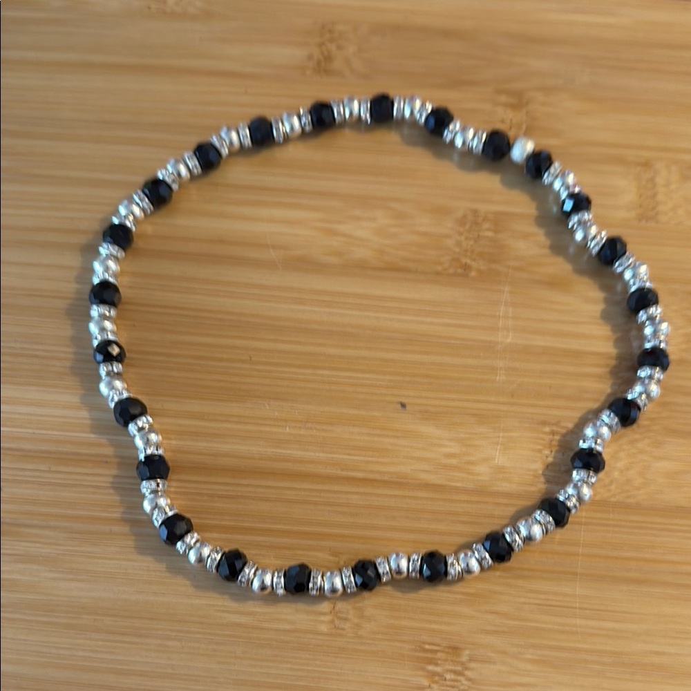 Elegant Black and Silver Beaded necklace